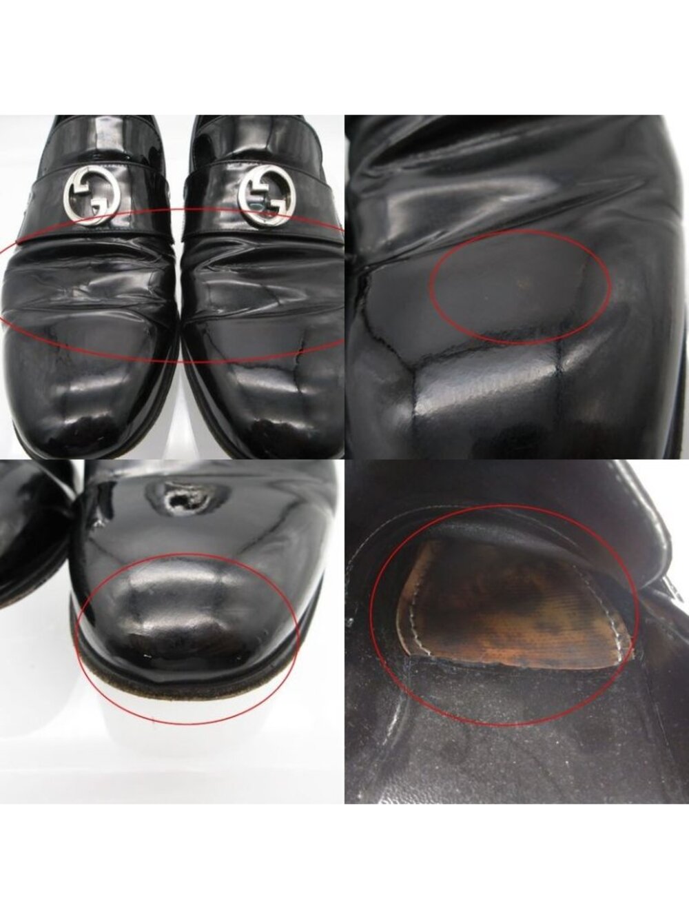 Gucci Loafers Interlocking Patent Leather Shoes Black 9 - Picture 10 of 10